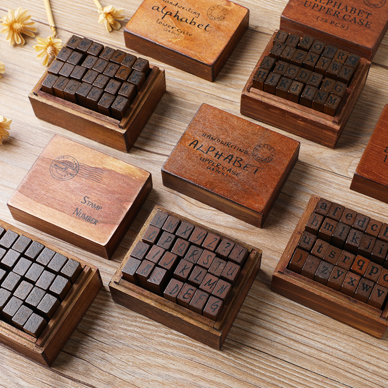 28Pcs/Box Alphabet Stamps Vint - Vintage Collectible Stamps recension och pris