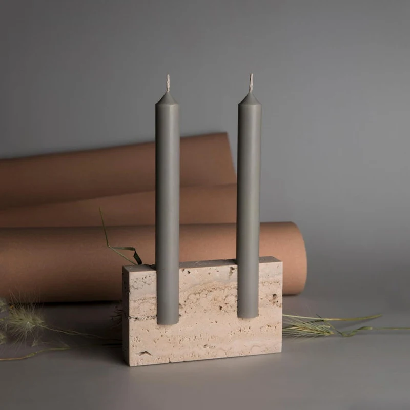 2 Holes Marble Taper Candle Ho - Collectible Vintage Matches recension och pris