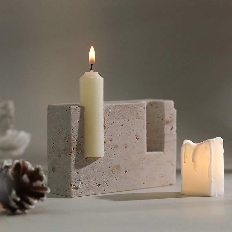 2 Holes Marble Taper Candle Ho - Collectible Vintage Matches recension och pris