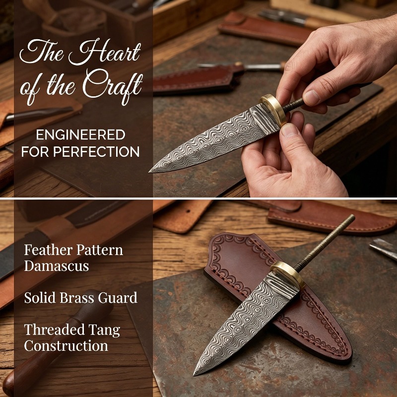 Vintage Damascus Steel Tea Kni - Vintage Collectible Knives recension och pris