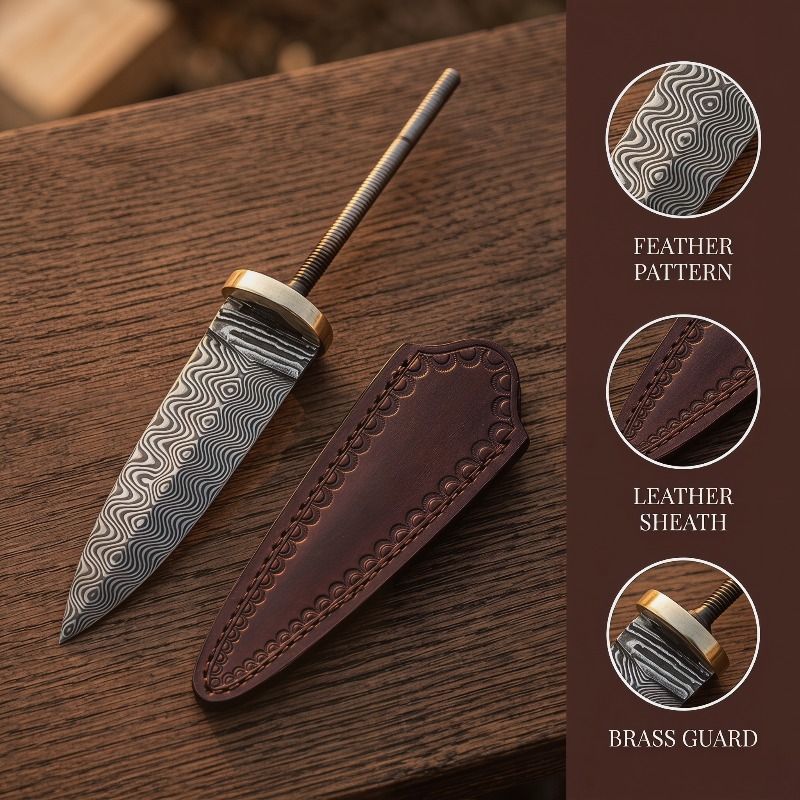 Vintage Damascus Steel Tea Kni - Vintage Collectible Knives recension och pris